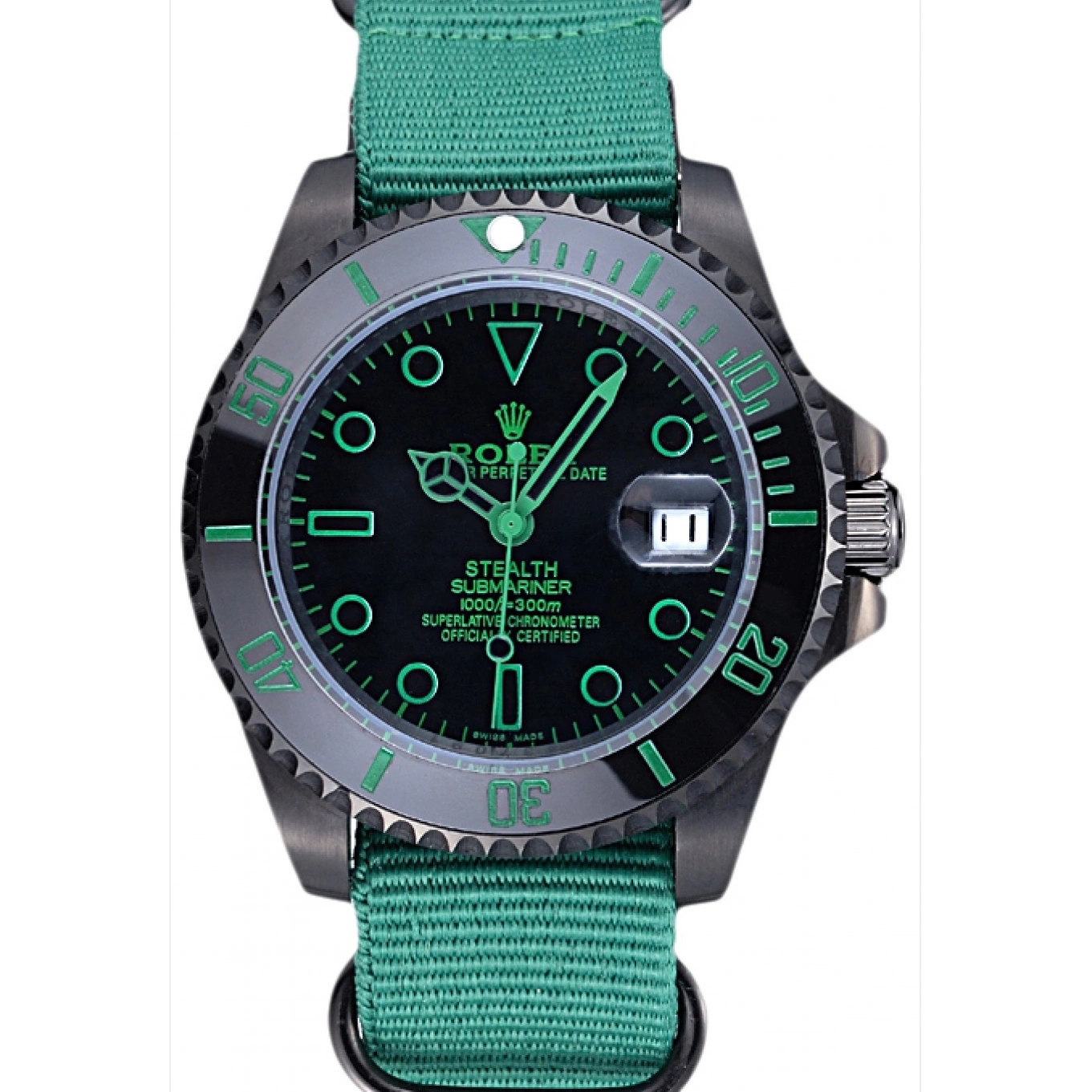Aaa replica Rolex Strap Nylon Stealth Submariner Green 622009 0607